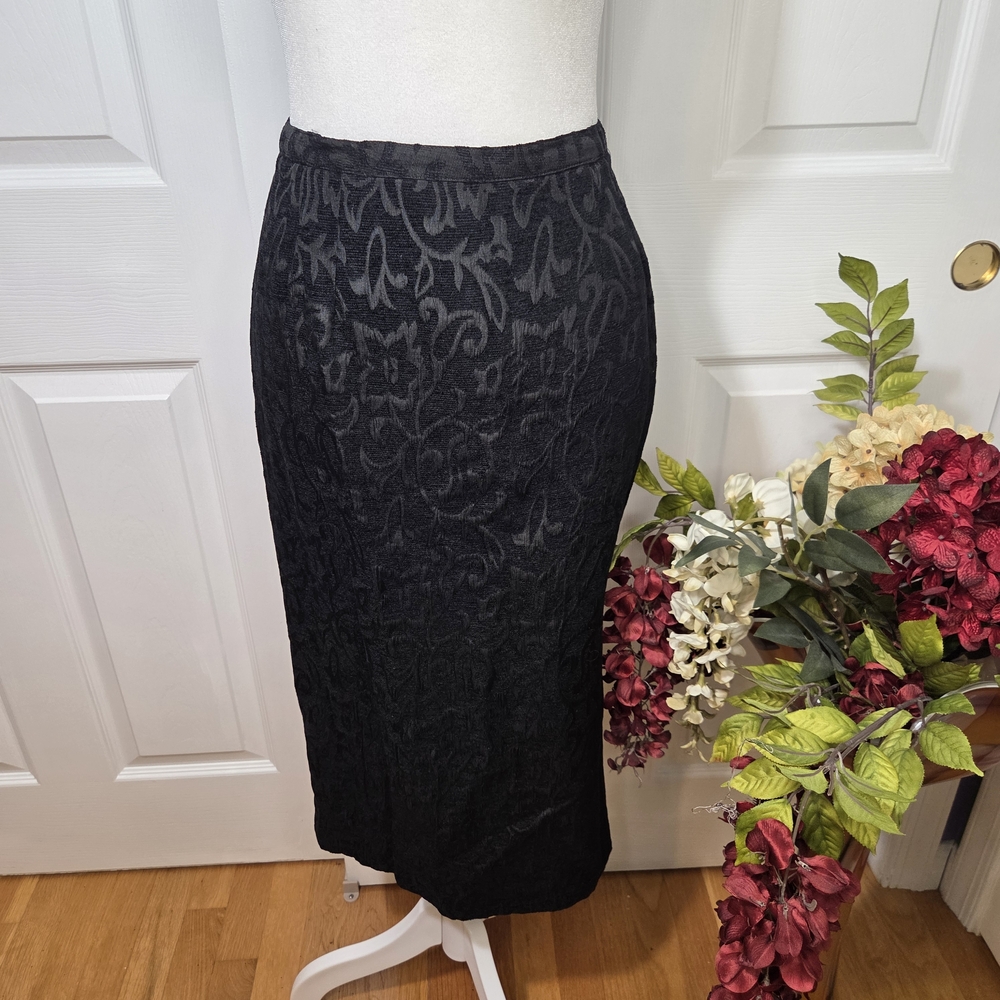 VTG Eleganza Italy New York  Pencil Skirt Sz8 Wool Silk